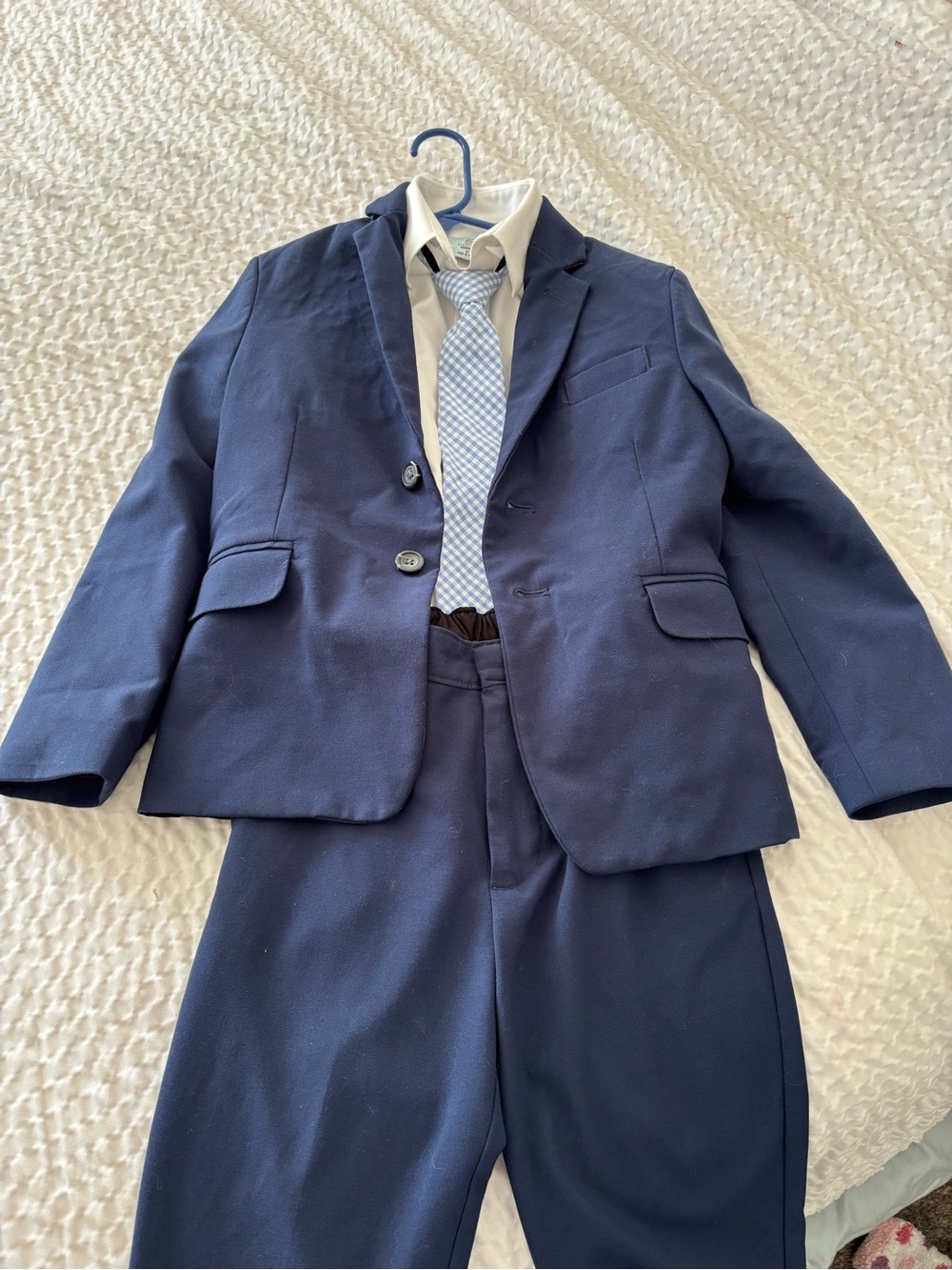 Van Heusen Navy Boys' Suit with Light Blue Tie